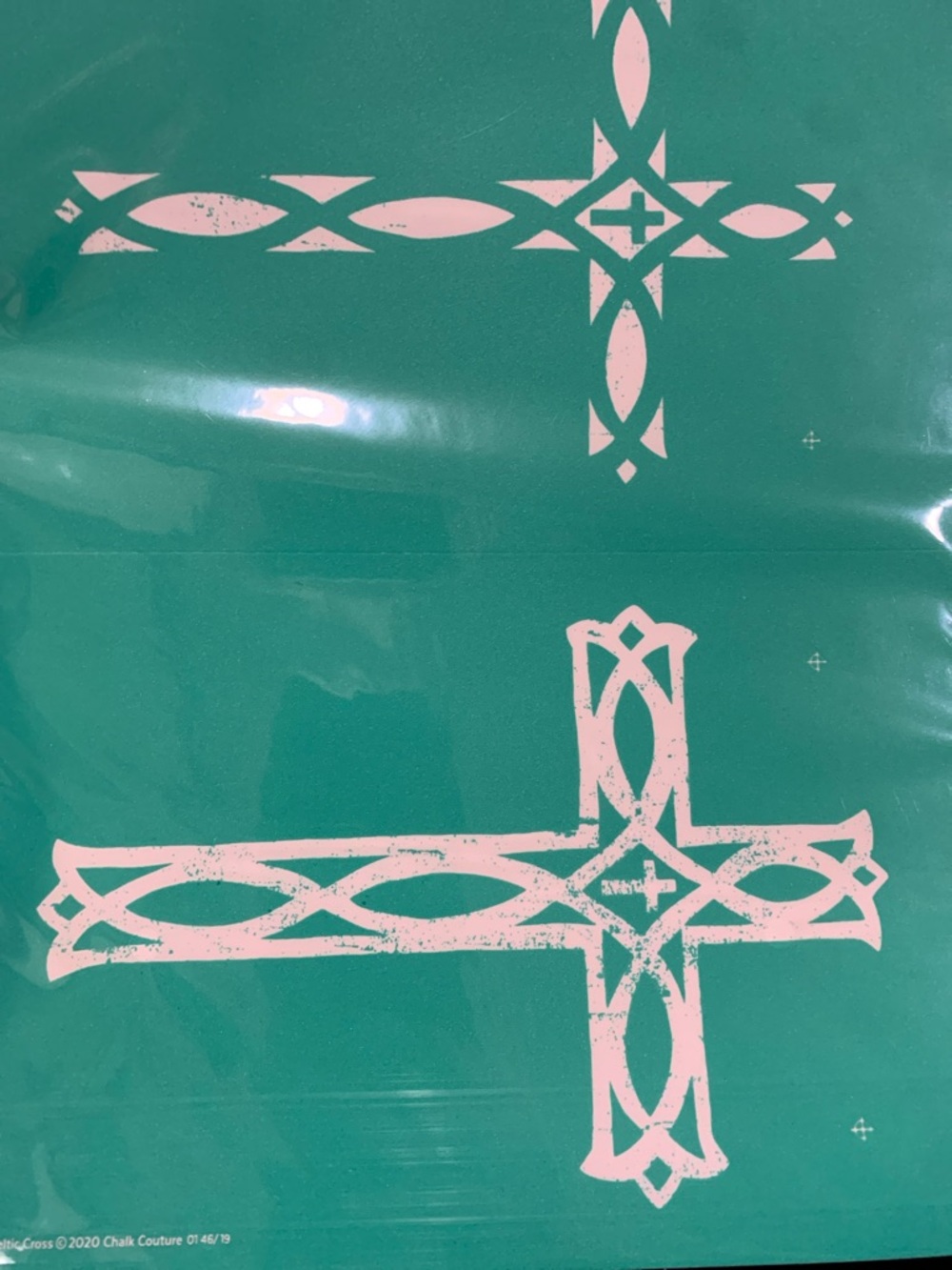 NIP Chalk Couture Celtic Cross Size B Stencil Cut Apart